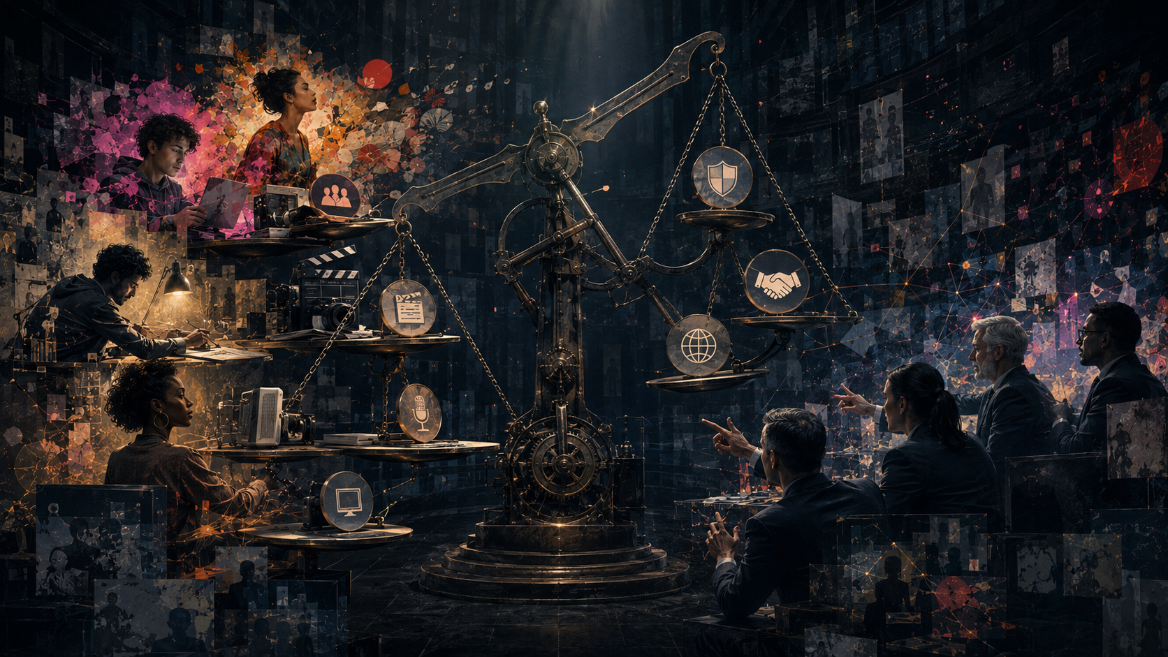 Creator e aziende cercano di pesare produzione diritti pubblico e distribuzione su una bilancia complessa